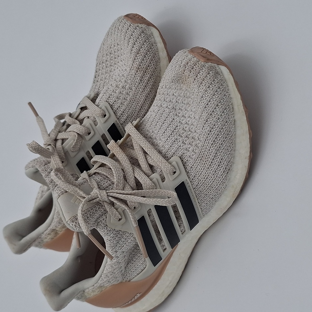 Adidas Womens Ultra Boost 4.0 Cream and Black Sneakers Shoes